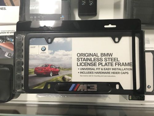 Bmw black m3 license plate frame oem 82120010400