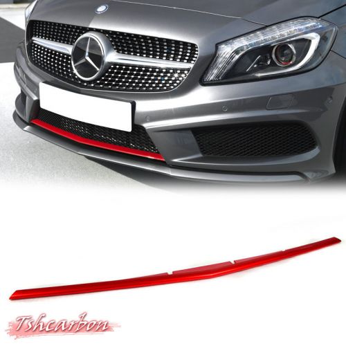 Red metallic painted mercedes benz a-class w176 5d sport front lip spoiler cover