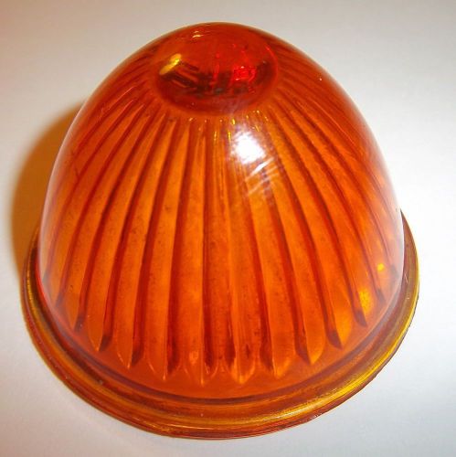 Vintage s t r ? amber  glass  lens marker light