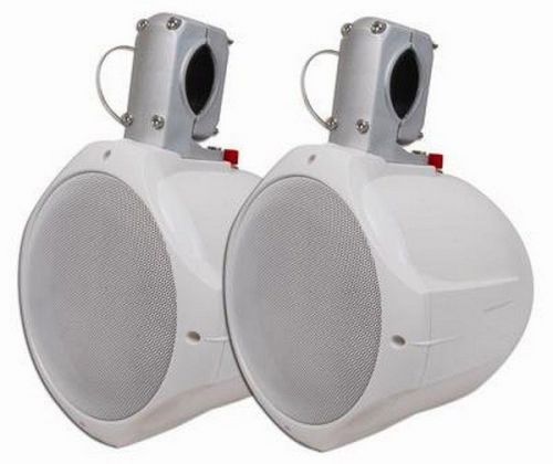 Mcm custom audio 60-10020  6 1/2&#034; marine wakeboard two-way speaker pair - white