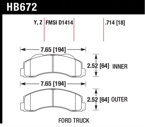 Hawk performance hb672y.714 disc brake pad fits 10-14 expedition f-150 navigator