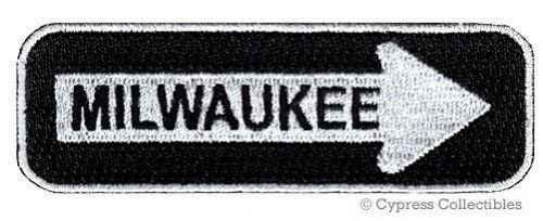 Milwaukee road sign biker patch embroidered iron-on motorcycle vest emblem new