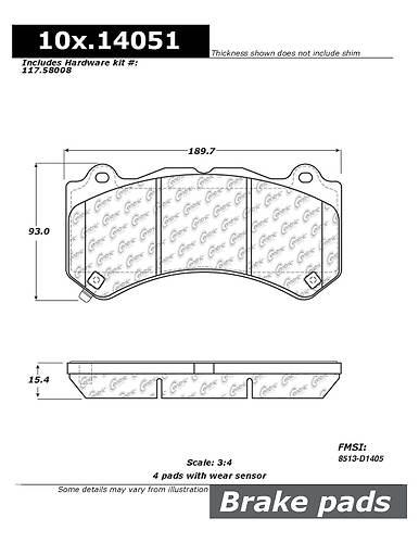 Centric 104.14051 brake pad or shoe, front