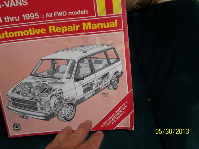 Nice haynes book for a dodge caravan, plymouth, & voyager chrysler 1984-1995