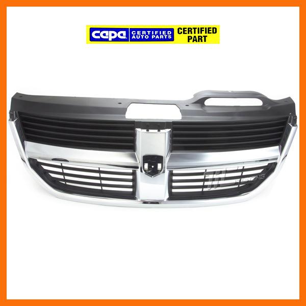 09 10 dodge journey front grille ch1200330 capa textured black body chrome outer