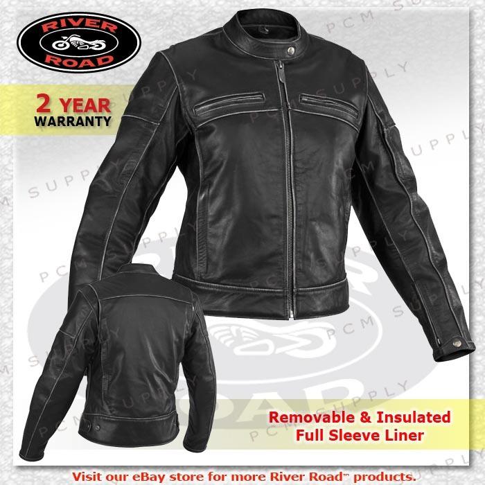 River road rambler distressed leather motorcycle street touring women jacket