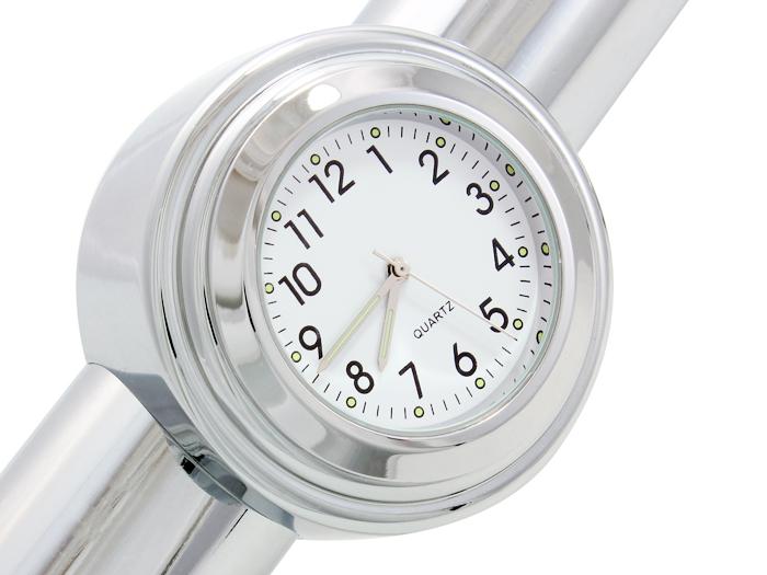 7/8" 1" motorcycle handlebar chrome white dial clock for honda cb vt vtx cruiser