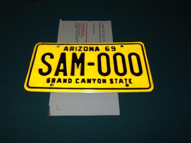 Rare vintage arizona license plate sample~seldom seen~extra nice 69'