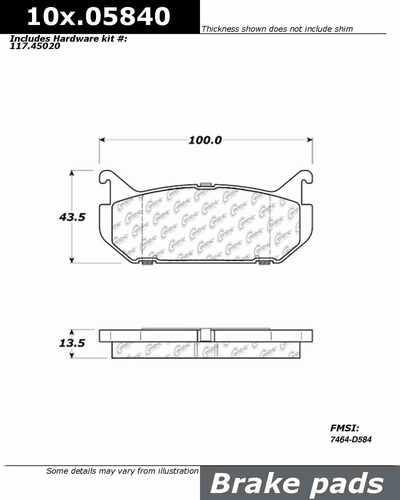 Centric 105.05840 brake pad or shoe, rear