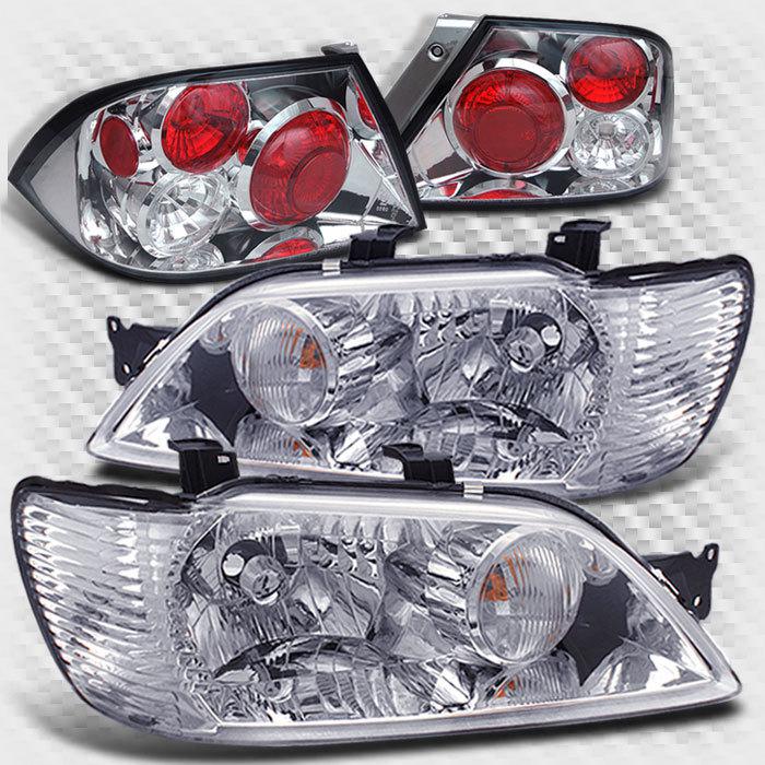 2002-2003 mitsubishi lancer headlights+tail lights pair head lights set lamp new