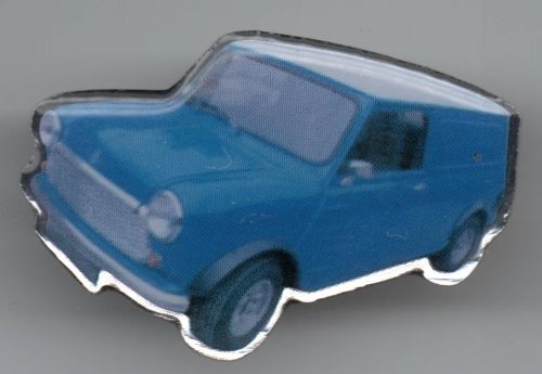 Austin morris mini van blue lapel pin with clasp (1)