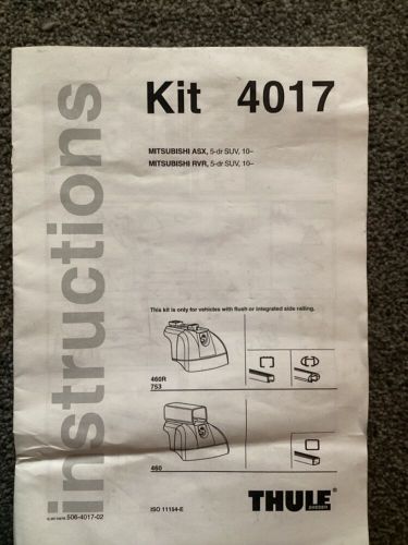 Thule 4017 fitting kit - mitsubishi asx/rvr, 5-dr suv, 10– &amp; others