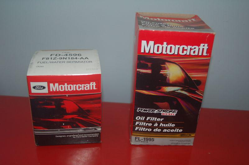 Ford 7.3 diesel oil & fuel filter oem motorcraft fd-4596 & fl-1995