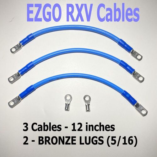 4awg ezgo rxv golf cart battery cable set 4 gauge 3 cables - w/2 lugs