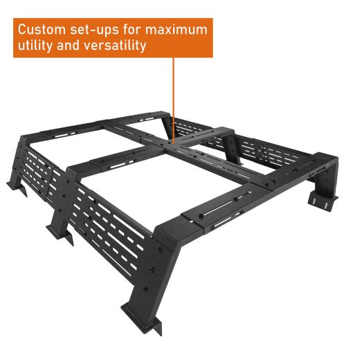 Steel 12.2&#034; high overland bed rack for toyota tundra 07-23 tacoma 05-23 w/rails