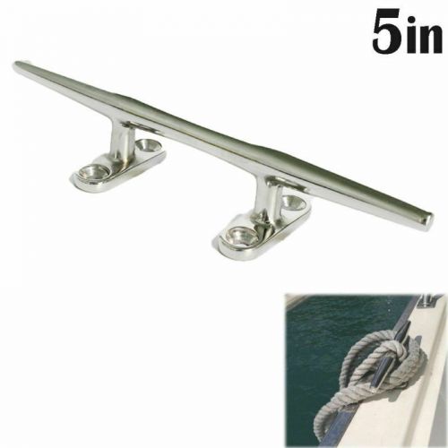 2pcs stainless steel open base boat dock deck rope cleat marine bollard yacht 5&#034;