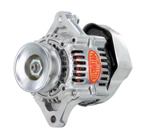 Powermaster 28166 denso-style 93mm race alternator 55 amp 1-wire 16 volt with 1v