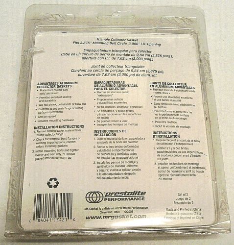 New mr. gasket aluminum collector gaskets #7421g for 3&#034; exhaust cut-outs