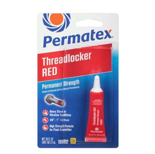 Permatex 19962 threadlocker, permanent strength, red - 6 ml