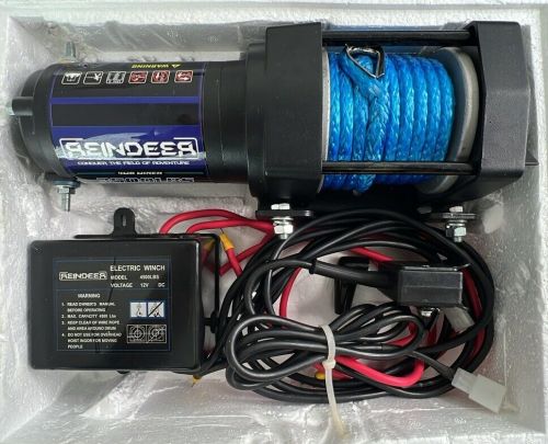 Reindeer 12v winch 3500 lb load capacity electric winch kit synthetic rop...