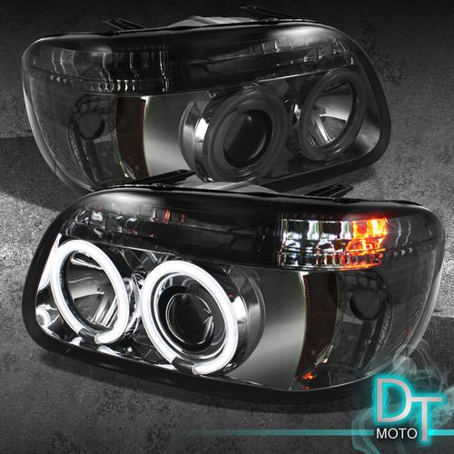 Smoked 95-01 explorer ccfl halo projector headlights w/built in bumepr corner