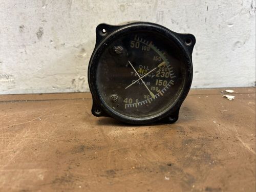 Vintage electric  aircraft gauge  temp oil fuel 3&amp;1 carb