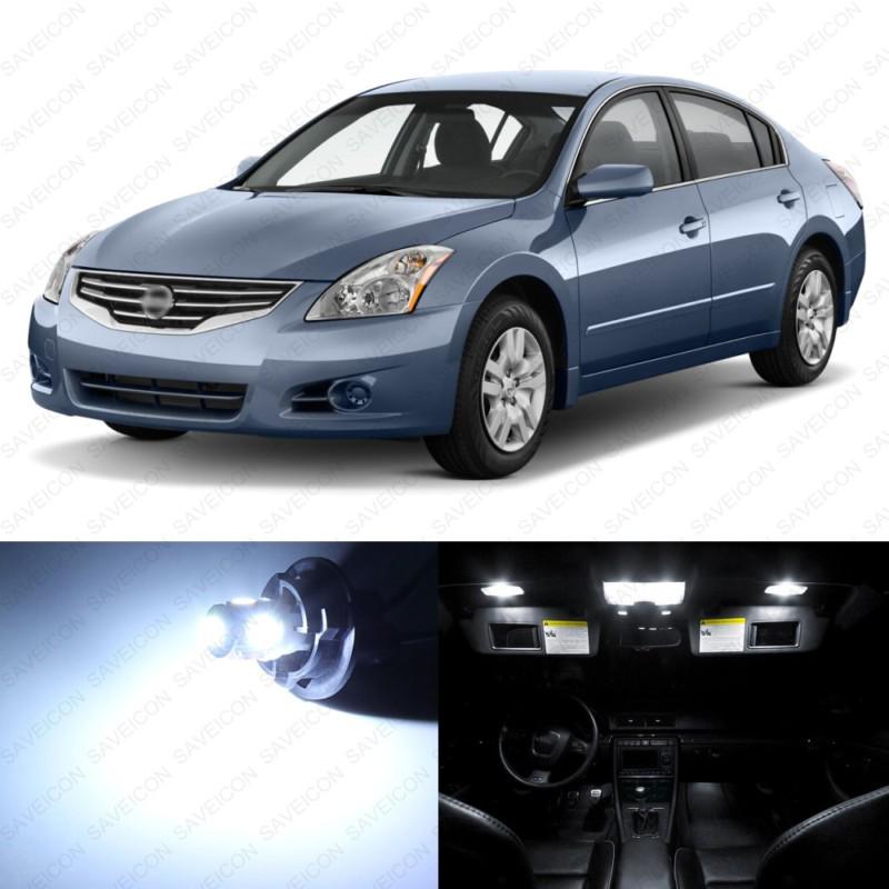 10 x xenon white led interior light package for 2007 - 2012 nissan altima --