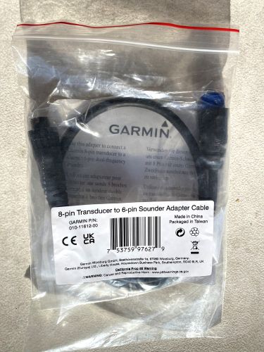 Garmin 8-pin transducer to 6-pin sounder adapter cable 010-11612-00