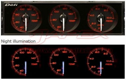 Defi din gauge triple meter df14402