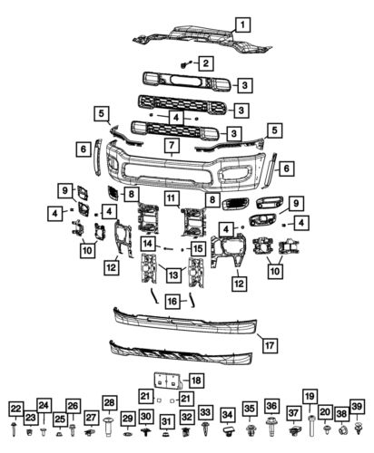 Genuine mopar front air dam 68384302ab