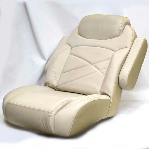 Veada boat reclining wide helm seat 32 x 26 beige - stain