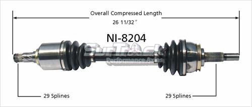 Sur track ni-8204 cv half-shaft assembly-new cv axle shaft