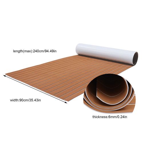 94.5*35.4&#034; eva foam teak marine boat sheet flooring mat yacht carpet decking pad