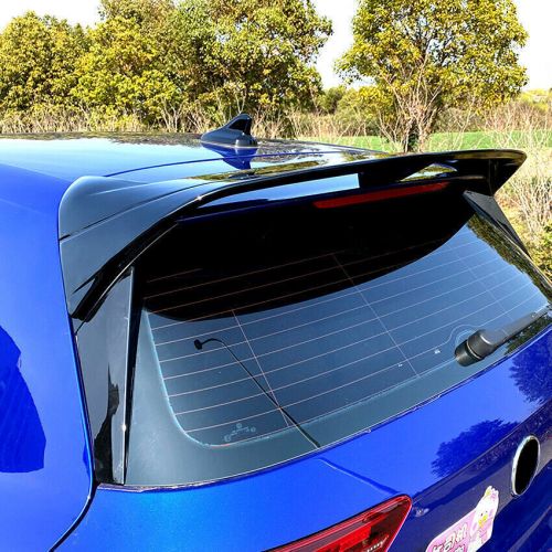 Rear roof spoiler window wing fit volkswagen vw golf 8 mk8 2020-21 glossy black