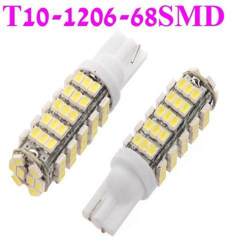 2pcs t10 68smd led light wedge 168 194 w5w turn corner tail stop bulb white 12v