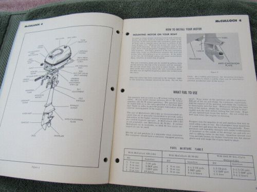 McCulloch antique outboard motor factory original owners + parts manual 4hp 1968, US $14.95, image 3