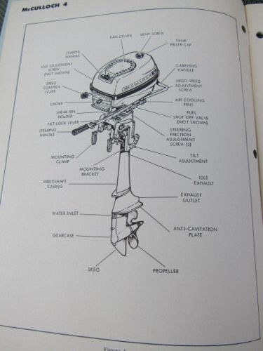 McCulloch antique outboard motor factory original owners + parts manual 4hp 1968, US $14.95, image 6