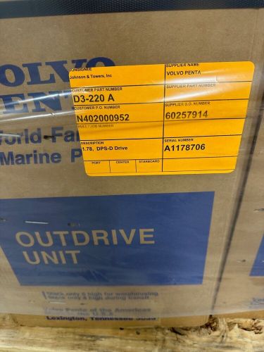 Volvo penta duo prop dps-d 1.78 ratio complete outdrive sterndrive 22491352