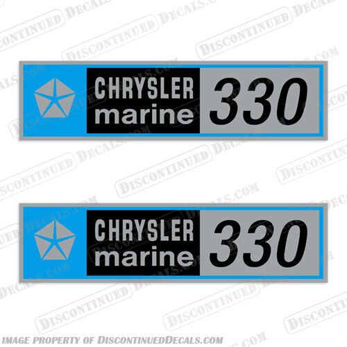 Fits chrysler marine 330 boat engine decals (set of 2)