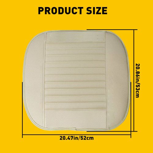 Beige set chair pad mat car front rear seat cover cushion leather protector 3pcs