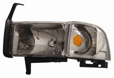 Anzo headlights 111068 clear w/chrome housing 1994-2001 dodge ram 1500