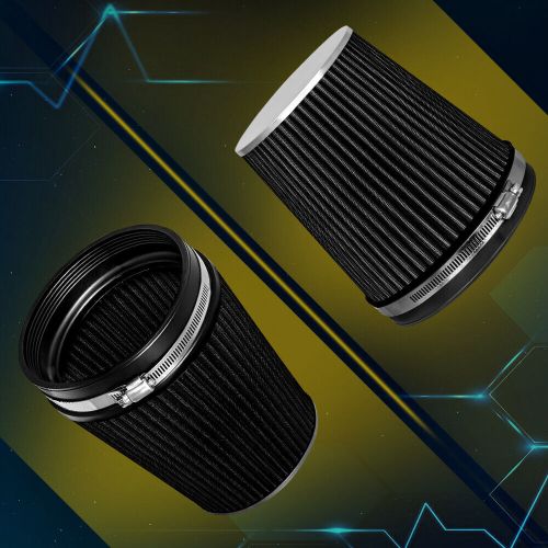 Black 6&#034; 153mm inlet truck air intake cone quality replacement dry air filter us