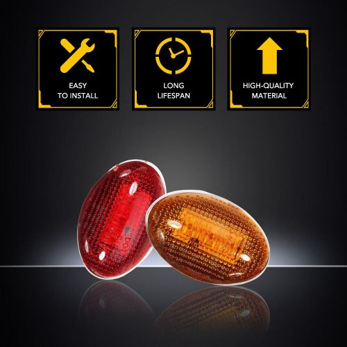 For 1999-2010 ford f450 f550 sd truck red&amp;amber led side marker light tail light