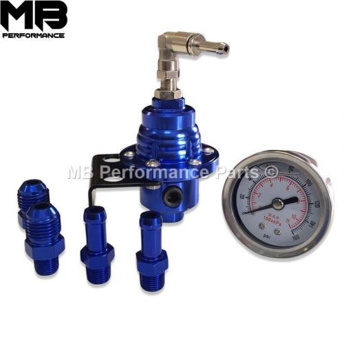 Precision adjustable fuel pressure regulator injection / turbo car - blue