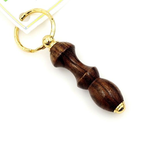 Bocote wood keychain w/ gold toned ring