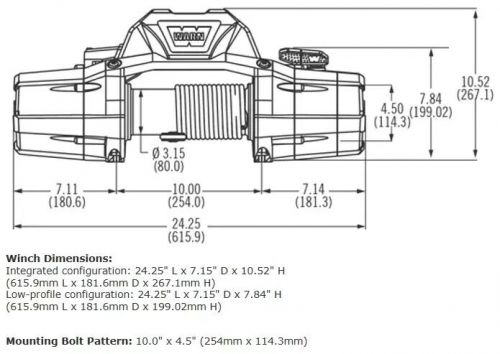 Warn 89305 zeon 8-s winch with synthetic rope - 8000 lb. capacity - new