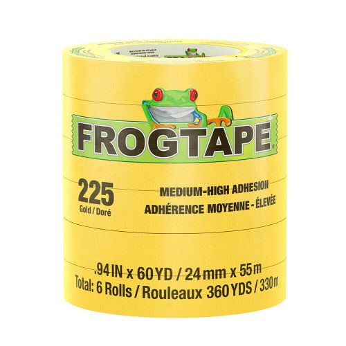 Frogtape cp 225 medium-high adhesion masking tape - 24mm x 55m x 6-pack - gold