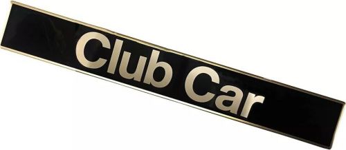 Club car ds golf cart name plate, replace oem 1014198, black gold decal, 18&#034;....