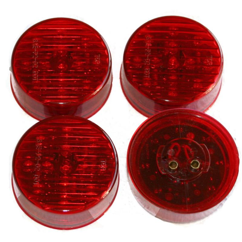 (4) 2.5" led truck trailer rv side marker clearance lights red 13 leds 