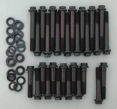 Edelbrock cylinder head bolts chromoly black oxide hex head washers amc 304-401